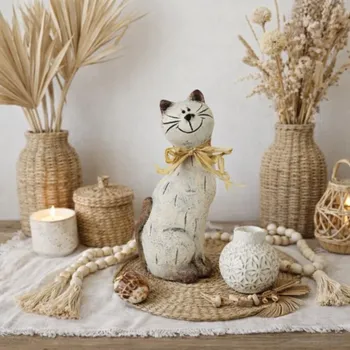 Soška dekorační Strakatá kočka