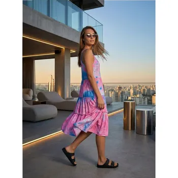 Dámské šaty Sinsay - Krátké šaty na ramínkách s volánky - vícebarevná - 5892J-MLC - 5892J-MLC-XXS