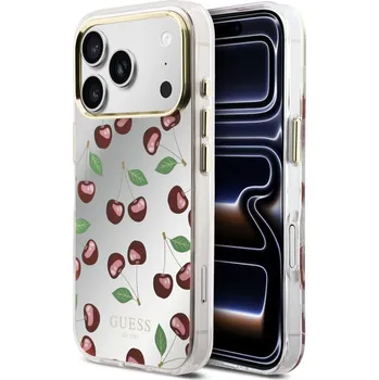 Pouzdro na mobilní telefon Guess MagSafe kryt na iPhone – PC/TPU Mirror Glitter Cherry-Vícebarevná / iPhone 17 Pro
