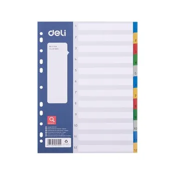 Archivační box Rozdělovač barevný číselný A4, 12l DELI E5725A