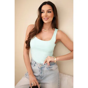 Dámská halenka Dámská halenka na ramínkách s výstřihem mentolová UNI