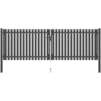 vidaXL Zahradní plotová branka ocelová 400 x 100 cm antracitová [146334]