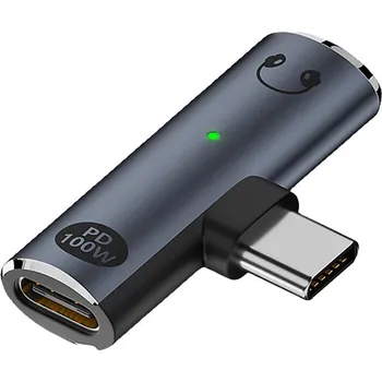 Audio kabel Přepojka / redukce pro Apple iPhone / iPad - USB-C na USB-C + 3,5mm jack - kovová - šedá