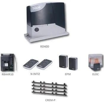 Stavebniny Road400 Kit-KH sada pohonu Nice pro bránu do 400 kg - kompletní sada pohonu ROAD s dálkovým ovládáním, fotobuňkami, majákem a hřebeny pro posuvnou samonosnou bránu do 400 kg - pohon RD400, elektronika s vestavěným přijímačem, 2 x 2-kanál. vysílač, fotobuň