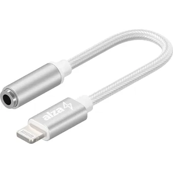 Redukce AlzaPower Lightning MFi (M) to 3.5mm Jack (F) 0.1m stříbrný