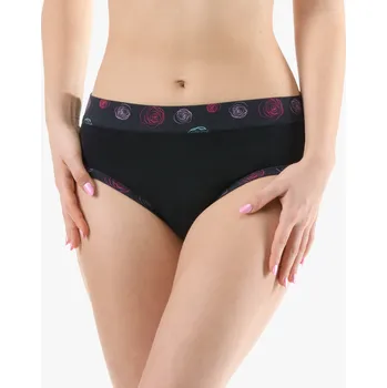 Dámské spodní prádlo GINA 10293P Kalhotky klasické Barva: Černá-Bordo, Velikost: L/XL