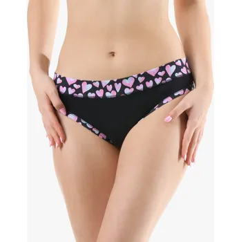 Kalhotky GINA 16184P Kalhotky bokové se širokým bokem Barva: Černá-Cukrová, Velikost: S/M