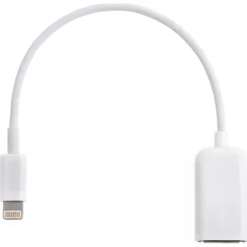 Datový kabel Přepojka / redukce pro Apple iPhone / iPad - Lightning na USB-A - bílá