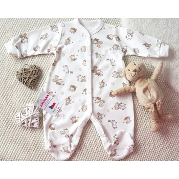 Kojenecký overall AMÁLKA Bavlněný propínací overal, Malí hnědí medvídci Velikost: 74