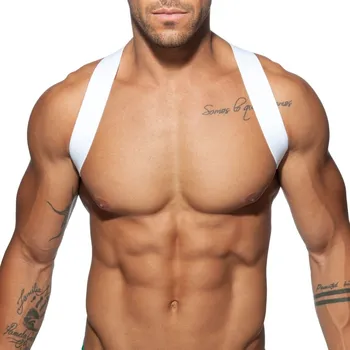 Harness Addicted AD814 Spider bílý M–L, elastický postroj pro muže