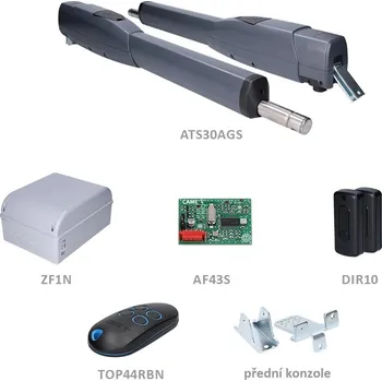 Pohon brány ATS 30AGS sada pohonů Came, křídlo do 3 m - sestava s pohony křídlové brány do průjezdu 6 m - 2 x pohon 230V ATS30AGS, řídicí jednotka, rádiová karta, vysílač, fotobuňky