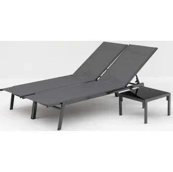 Zahradní sestava Doppler Mare set lehátek + stůl, antracit/ šedá