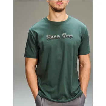 Pánská móda Sinsay - Bavlněné tričko s krátkým rukávem - zelená - 247HL-67X - 247HL-67X-M