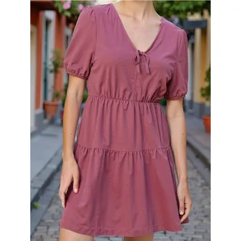 Dámské šaty Sinsay - Klasické mini šaty babydoll s viskózou - růžová - 580FI-39X - 580FI-39X-XS