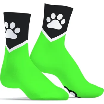 Kinky Puppy Paw Socks Green, bavlněné ponožky s tlapkami