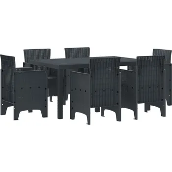 Zahradní sestava vidaXL Zahradní jídelní souprava 7 pcs Antracit Ratan Polt [3378552]