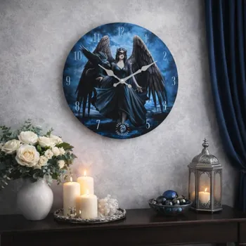 Dárková taška Nástěnné hodiny fantasy- Anděl s havranem