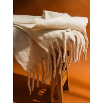 Šála Sinsay - Šál s třásněmi - krémová - 214GB-01X - 214GB-01X-ONE