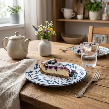 Talíř Dezertní porcelánový talíř ALTOM DESIGN LAZUR 20 cm bílo-modrý