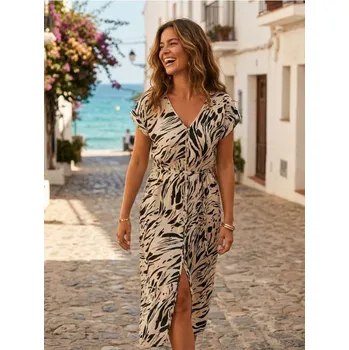 Dámské šaty Sinsay - Midi šaty - vícebarevná - 654FI-MLC - 654FI-MLC-L