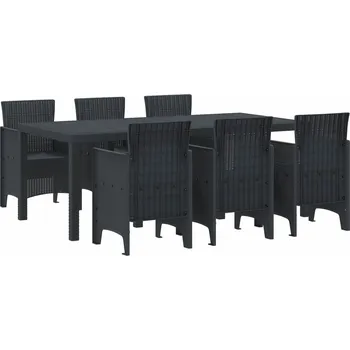 Zahradní sestava vidaXL Zahradní jídelní souprava 7 pcs Antracit Polypropylen [3378712]