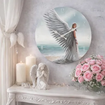 Nástěnné hodiny fantasy -Andělský průvodce