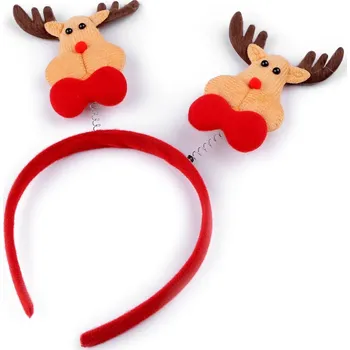 Vánoční dekorace Párty čelenka do vlasů sob Varianta: 2 červená béžová, Balení: 1 ks