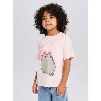 Dětská móda Sinsay - Bavlněná košilka s potiskem Pusheen the Cat - pastelová růžová - 873HE-03X - 873HE-03X-116