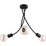 Jupiter 1639 - Lustr na tyči LUCE 3xE27/60W/230V černá