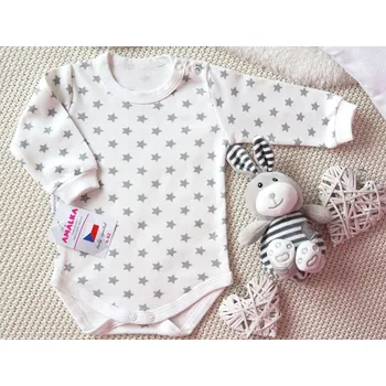 Kojenecký body AMÁLKA Bavlněné body dlouhý rukáv, magické hvězdičky Velikost: 92