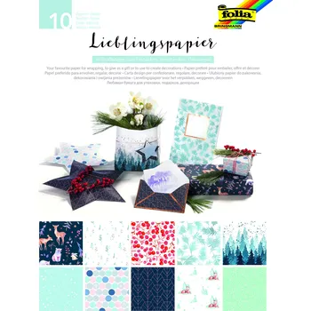 Umělecký papír Sada papírů - motiv ZIMA - 10 listů - 50 x 70 cm