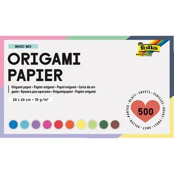 Umělecký papír Origami papír 20×20 cm – 500 listů – 10 barev