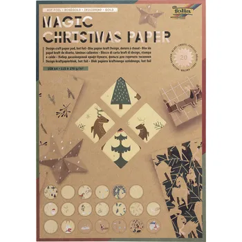 Umělecký papír Designové papíry - blok - HOT FOIL - 115 a 270g/m2 - VÁNOCE