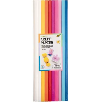 Umělecký papír Krepový papír - sada 10 rolí MIX barev - 50 x 200 cm