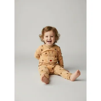 Dupačky Sinsay - Zateplené velurové dupačky s vánočním motivem - krémová - 223CK-01X - 223CK-01X-56