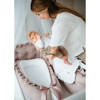 Hnízdečko pro miminko Hnízdečko pro miminko - pudrové s volánkem
