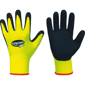 Pracovní rukavice PRAPOR LITTLE FERRY / Dětské bezešvé máčené rukavice - černá/žlutá 5