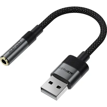Audio kabel Redukce / adaptér ACEFAST USB-A na 3,5mm Jack - černá