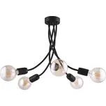 Jupiter 1640 - Lustr na tyči LUCE 5xE27/60W/230V černá