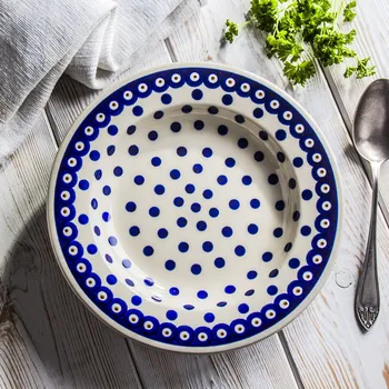 Talíř Hluboký talíř na polévku Keramika Bolesławiec 24 cm - dek. 46 (druhý druh)
