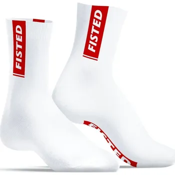 SneakXX Stripe FISTED, bílé bavlněné ponožky