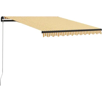 Markýza vidaXL Ručně zatahovací markýza 300 x 250 cm [3051237] Barva: Žluto-bílá