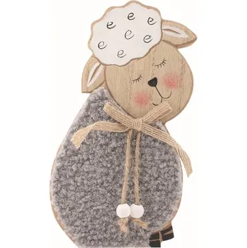 Velikonoční dekorace Anděl Přerov, s.ro. Ovce dřevěná šedá 10,5 x 17 x 3 cm na postavení