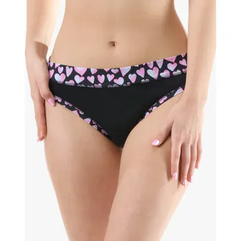 Kalhotky GINA 10297P Kalhotky klasické s úzkým bokem Barva: Černá-Cukrová, Velikost: M/L