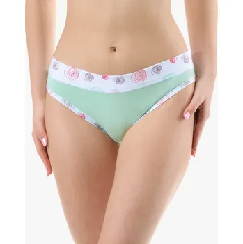 Kalhotky GINA 16182P Kalhotky bokové se širokým bokem Barva: Aqua-Bílá, Velikost: XS/S