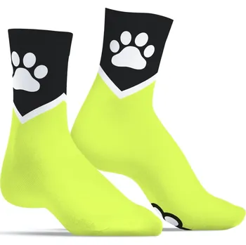 Kinky Puppy Paw Socks Yellow, bavlněné ponožky s tlapkami