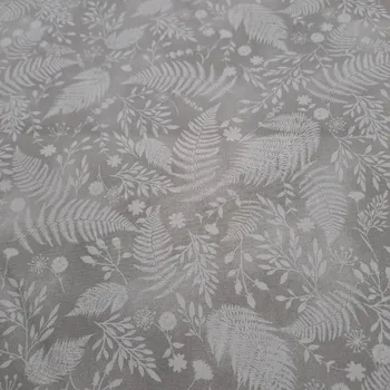 Pro útulný domov bavlněná látka KAPRADÍ ŠEDÉ