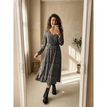 Dámské šaty Sinsay - Dámské šaty s páskem - vícebarevná - 601FI-MLC - 601FI-MLC-XS