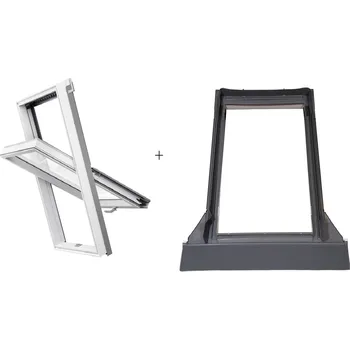 Okno SET RoofLITE SOLID PVC plastové střešní okno 78x118 cm + lemování UFX do 12cm