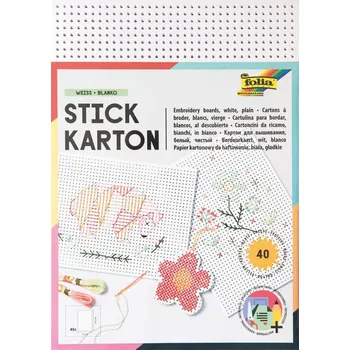 Umělecký papír Papír k prošívání pro děti – 40 ks - 17,5 × 24,5 cm - bílý